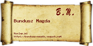 Bundusz Magda névjegykártya